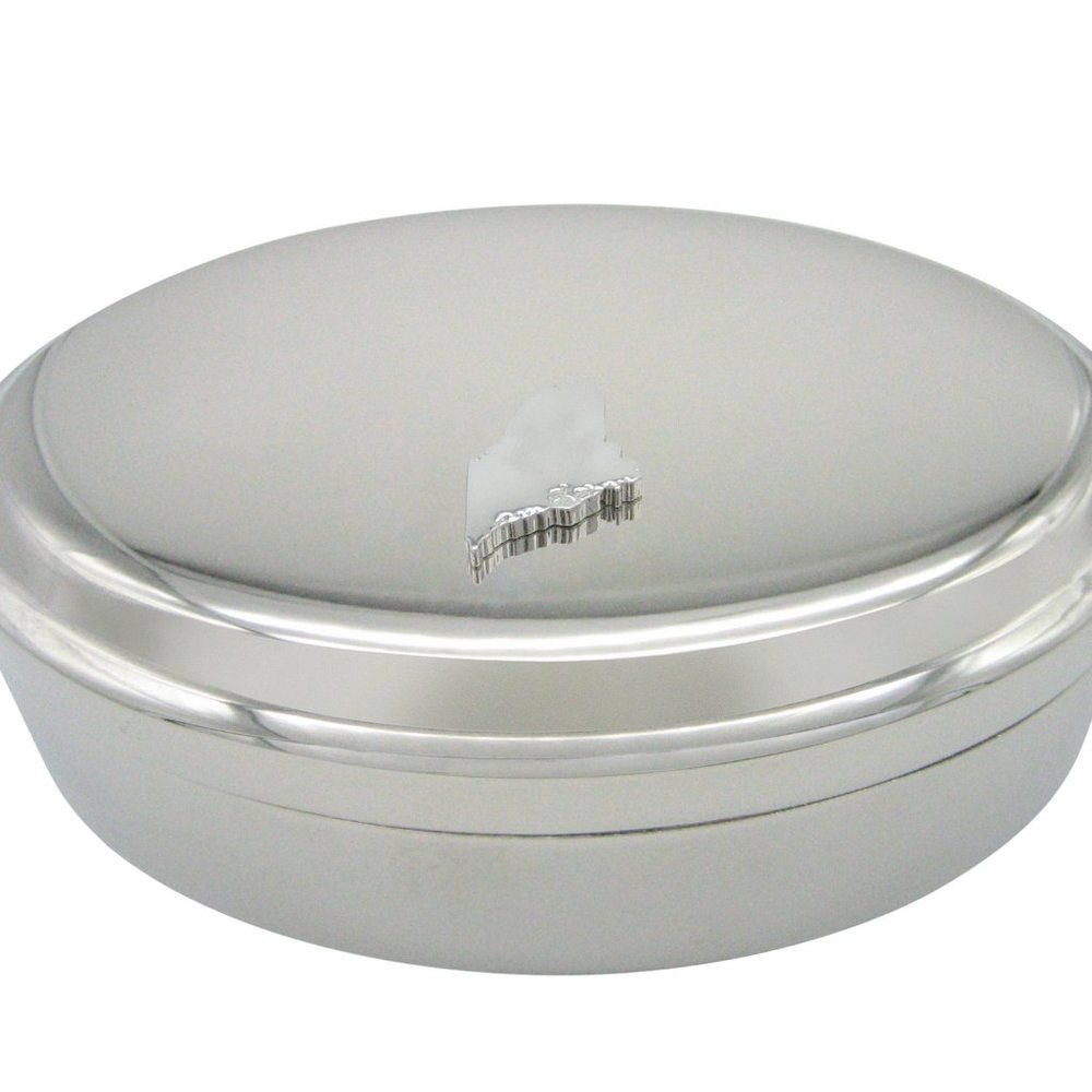 Maine State Map Shape And Flag Design Jewelry Box - image 1